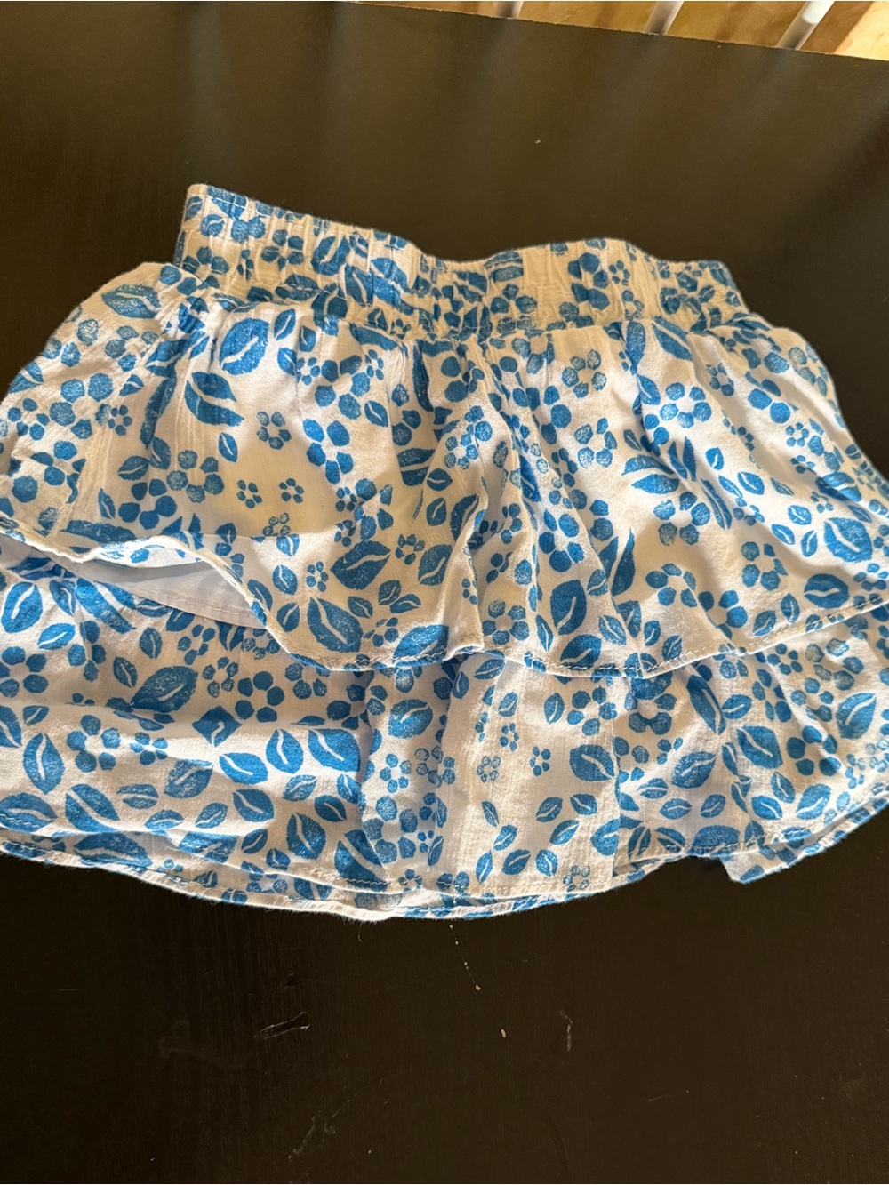 OshKosh B'gosh White and Blue Floral Tiered Skirt- 3T
